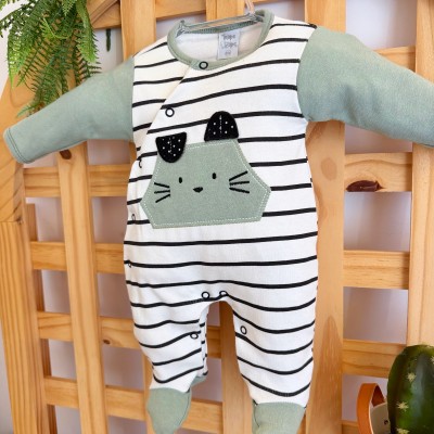 Macacão Trape Zape  - Cat Listradinho verde e preto